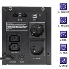 Qoltec UPS Line Interactive | Monolith | 2000VA | 1200W