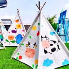 Sobex Detský stan teepee na maľovanie DIY - s príslušenstvom - detský stan teepee