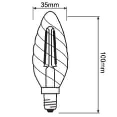 LEDVANCE Stmievateľná LED žiarovka E14 BW40 3,4W = 40W 470lm 4000K Neutrálna biela 300° CRI90 Filament Superior