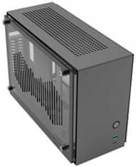 Zalman skriňa M2 Mini / mini tower / ITX / 80 mm fan / USB 3.0 / USB 3.1 / riser card / presklené bočnice / antracitová