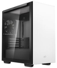 DEEPCOOL skriňa Macube 110 WH / Micro ATX / 120mm fan / 2xUSB 3.0 / presklená bočnica s magnetickým uchytením / biela