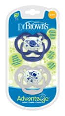 Dr.Brown´s Advantage svietiaci cumlík 6-18m 2 ks modrý (PA22004-INTL)