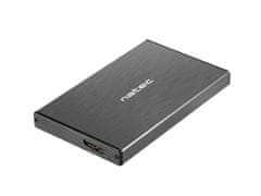 Natec Externý box pre HDD 2,5" USB 3.0 Rhino Go, čierny, hliníkové telo