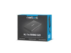 Natec Externý box pre HDD 2,5" USB 3.0 Rhino Go, čierny, hliníkové telo