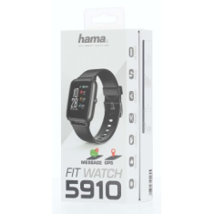 HAMA Fit Watch 5910, šport. hodinky čierne, vodeodolné, GPS, pulz, krokomer atď.