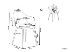 Beliani Sada 2 jedálenských stoličiek svetlozelená UTICA