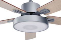 Beliani Stropný ventilátor so svetlom sivá/svetlé drevo HOBBLE