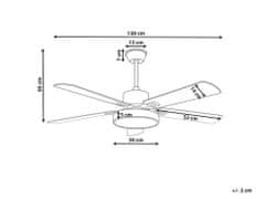 Beliani Stropný ventilátor so svetlom zelená/svetlé drevo HOBBLE