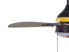 Beliani Stropný ventilátor so svetlom čierna/žltá DOLORES