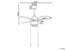 Beliani Stropný ventilátor so svetlom čierna/žltá DOLORES