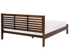 Beliani Drevená posteľ 180 x 200 cm tmavohnedá CARNAC