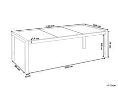 Beliani Záhradný stôl s 3-dielnou žíhanou granitovou doskou 220 x 100 cm čierny GROSSETO
