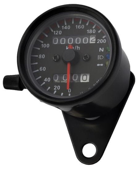 SEFIS mechanický analógový tachometer na motocykel retro 200 čierny