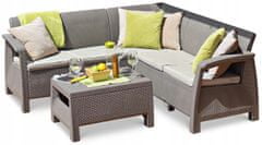 KETER Corfu Relax Set Garden Corner Cappucino