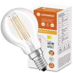 LEDVANCE Stmievateľná LED žiarovka E14 P45 3,4W = 40W 470lm 4000K Neutrálna biela 300° CRI90 Filament Superior