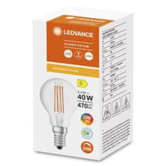 LEDVANCE Stmievateľná LED žiarovka E14 P45 3,4W = 40W 470lm 4000K Neutrálna biela 300° CRI90 Filament Superior