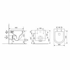 Mereo WC závesné kapotované, RIMLESS, 490x370x360, keramické, vr. sedátka CSS113S VSD82S - Mereo