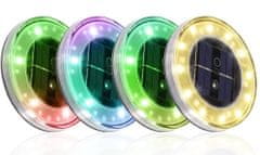 Bezdoteku LEDsolar vonkajšie svetlo na zapichnutie do zeme senzor Multicolor 4 ks, 18 LED, bezdrôtové, iPRO, 1W, teplá farba