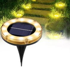 Bezdoteku LEDsolar vonkajšie svetlo na zapichnutie do zeme ABS 4 ks, 12 LED, bezdrôtové, iPRO, 1W, teplá farba