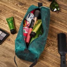 PAOLO PERUZZI Kožená zelená taška na make-up