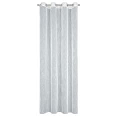 DESIGN 91 Hotová záclona s krúžkami - Monic, biela s dažďovým efektom 140 x 260 cm