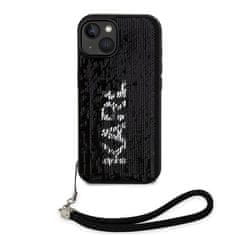 Karl Lagerfeld Kryt na mobil Sequins Reversible na Apple iPhone 14 - černý/ stříbrný