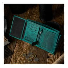 PAOLO PERUZZI Dámska kožená zelená peňaženka rfid