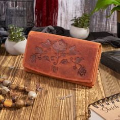 PAOLO PERUZZI Dámska oranžová kožená peňaženka