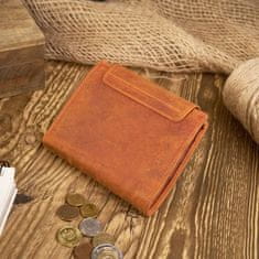 PAOLO PERUZZI Dámska oranžová kožená peňaženka t-12