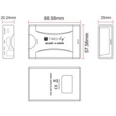 Techly Konvertor Hdmi F/F A/V Scart