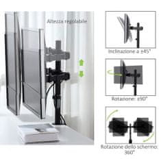 Techly Rameno stola 2Xlcd 27'