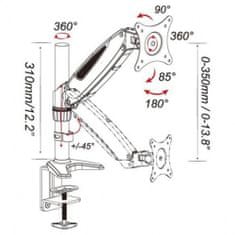 Techly Stolové rameno Lcd Gas Amo