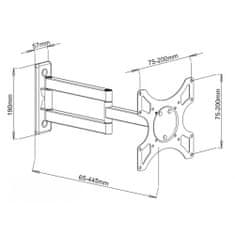 Techly Nástenné rameno LCD 37 Break3 White