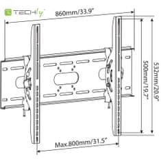 Techly Nástenné rameno LCD 80' Reg