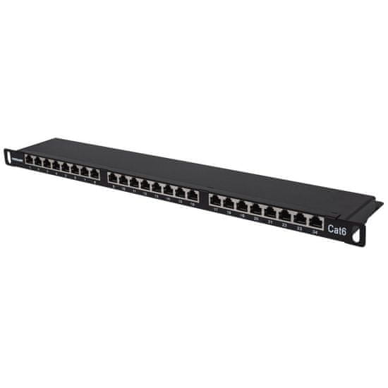 Intellinet Patch panel 24P C6 0,5U čierny