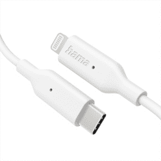 HAMA MFi USB-C Lightning kábel pre Apple, 1 m, biela