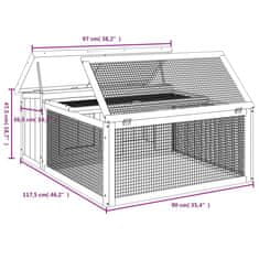 Vidaxl Králikáreň mocha 117,5x97x47,5 cm masívna borovica