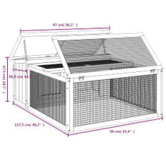 Petromila vidaXL Králikáreň hnedá 117,5x97x47,5 cm masívna borovica