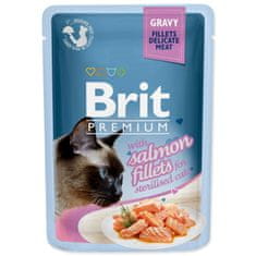 Brit Kapsička BRIT Premium Cat Delicate Fillets in Gravy with Salmon for Sterilised 85 g