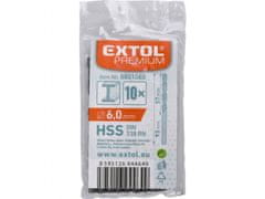 Extol Premium Vrták do kovu HSS, bal 10ks, O 6,0mm