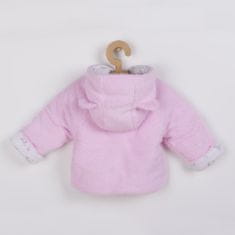 NEW BABY Zimný kabátik Nice Bear ružový - 86 (12-18m)