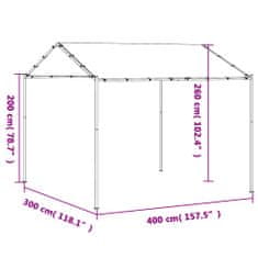 Vidaxl Strieška stanu antracitová 4x3 m oceľ a látka