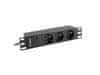 POWER DISTRIBUTION UNIT (PDU) 10" 1U 16A 2M 3X FRENCH OUTLETS BLACK