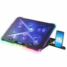 Evolveo Ania 9 RGB, nastaviteľný podstavec pre notebook a telefón, posvietenie, regulácia otáčok, ntb 10-17"