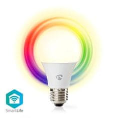 Nedis WIFILRC10E27 - SmartLife LED žiarovka | Wi-Fi | E27 | 806 lm | 9 W | RGB / Warm to Cool White | Android / IOS, F