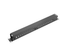 Lanberg 19" CABLE MANAGEMENT PANEL TYPE A 1U BLACK