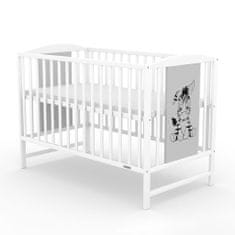 NEW BABY Detská postieľka POLLY Zebra bielo-šedá