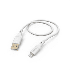 HAMA MFi USB kábel pre Apple, USB-A Lightning, 1,5 m Flexible, silikónový, biela