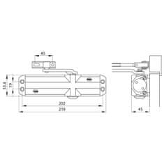 Yale Zatvárač dverí 1100 mm 80 kg bronz Y4000