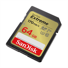 SanDisk Extreme 64GB SDXC Memory Card 170MB/s a 80MB/s, UHS-I, Class 10, U3, V30